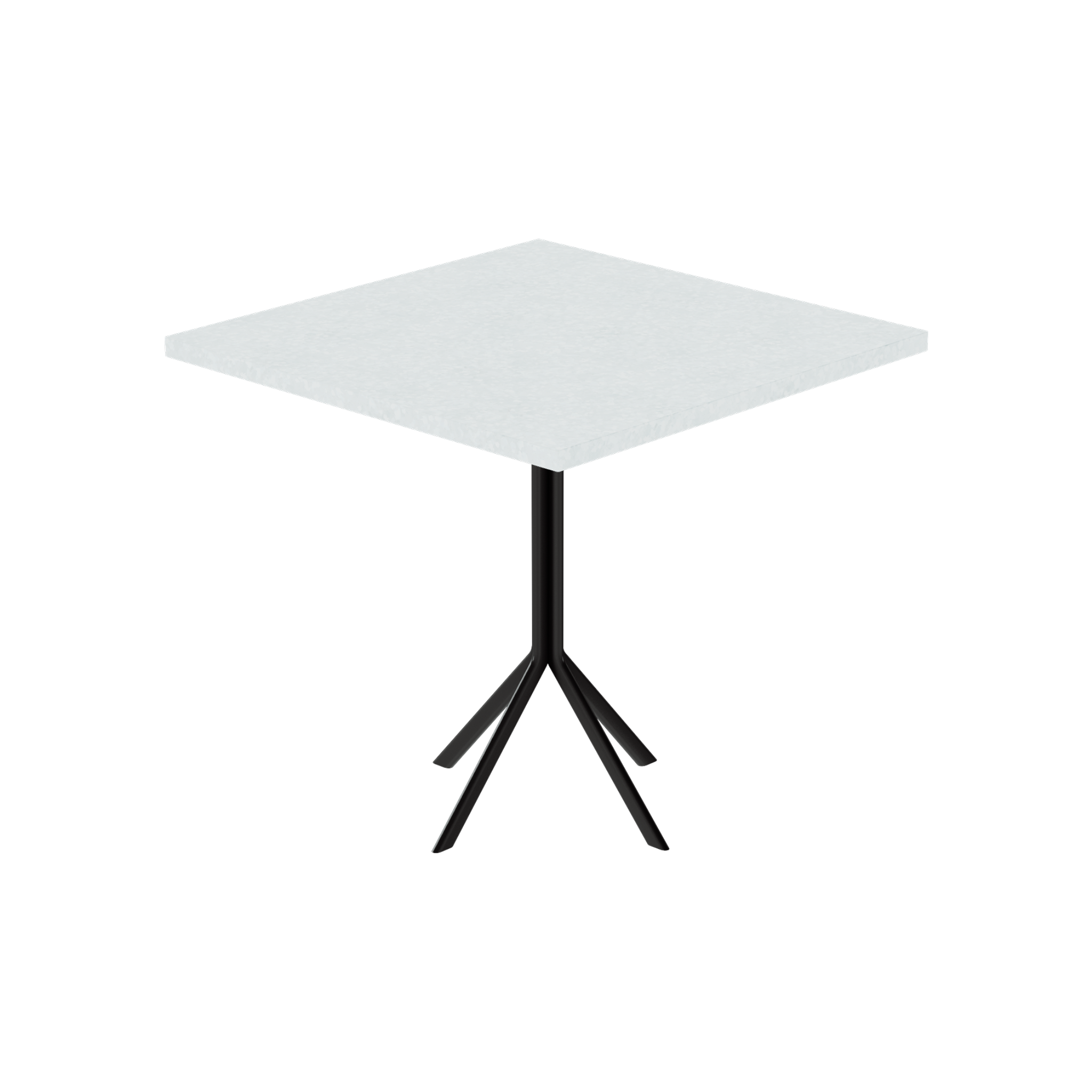 Quadro Cafe Table – 80cm Square – Black / White Chalk Dapple