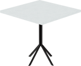 Quadro Cafe Table – 80cm Square – Black / White Chalk Dapple