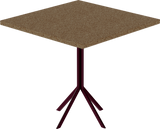 Quadro Cafe Table – 80cm Square – Burgundy / Grano Natural
