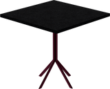Quadro Cafe Table – 80cm Square – Burgundy / Black Onyx Dapple
