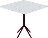 Quadro Cafe Table – 80cm Square – Burgundy / Red Dapple
