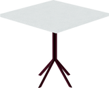 Quadro Cafe Table – 80cm Square – Burgundy / White Chalk Dapple