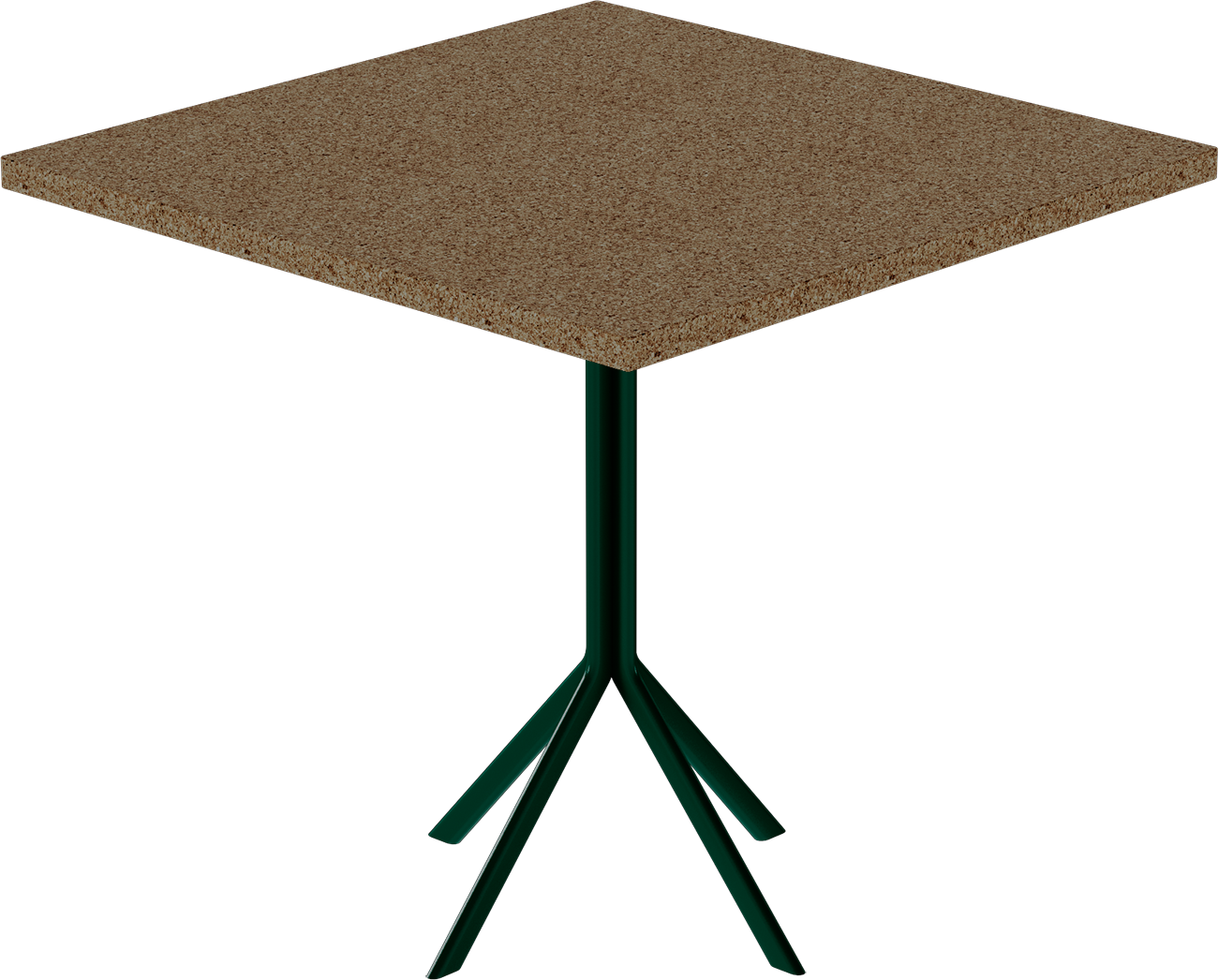 Quadro Cafe Table – 80cm Square – Green / Grano Natural