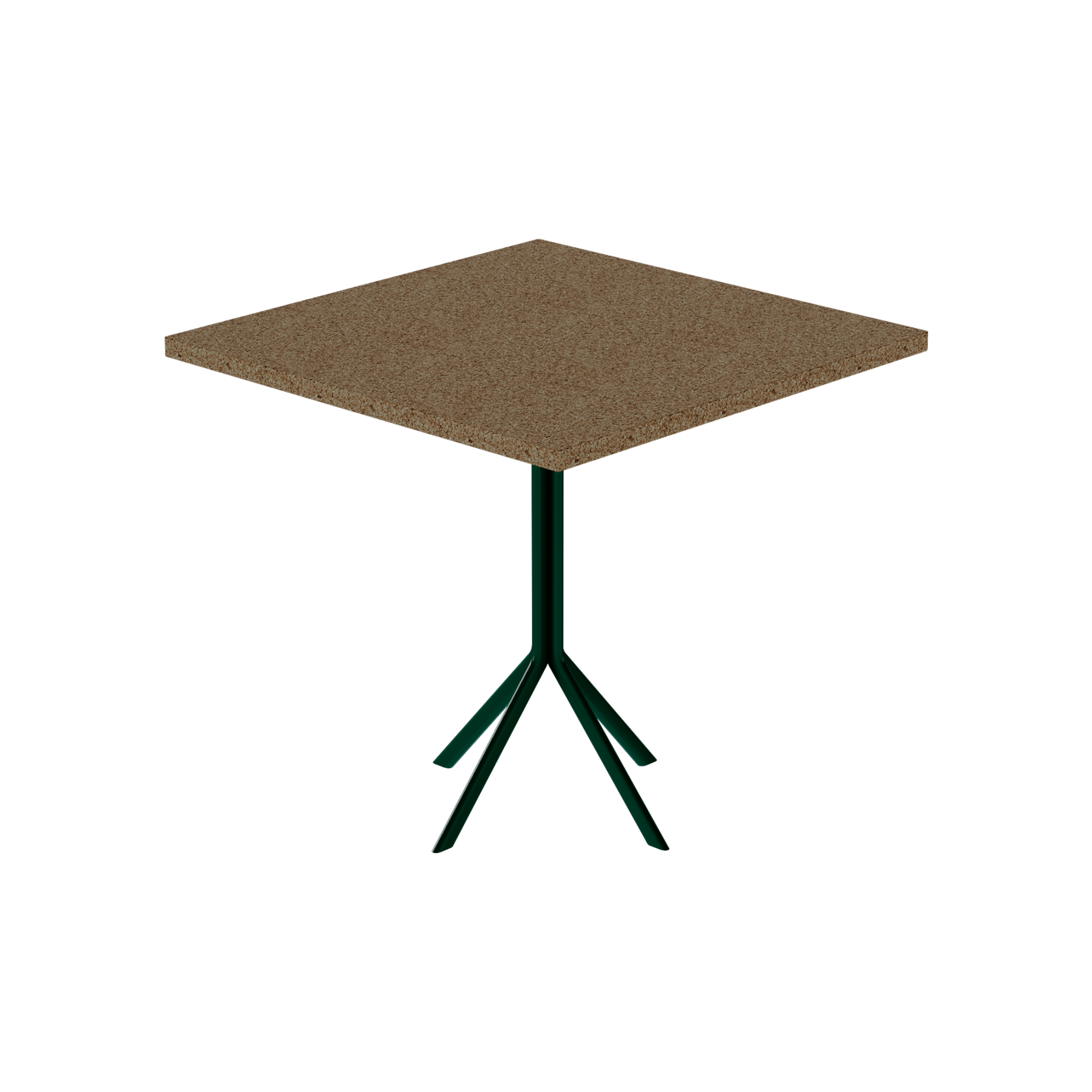 Quadro Cafe Table – 80cm Square – Green / Grano Natural