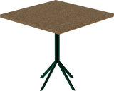Quadro Cafe Table – 80cm Square – Green / Grano Natural