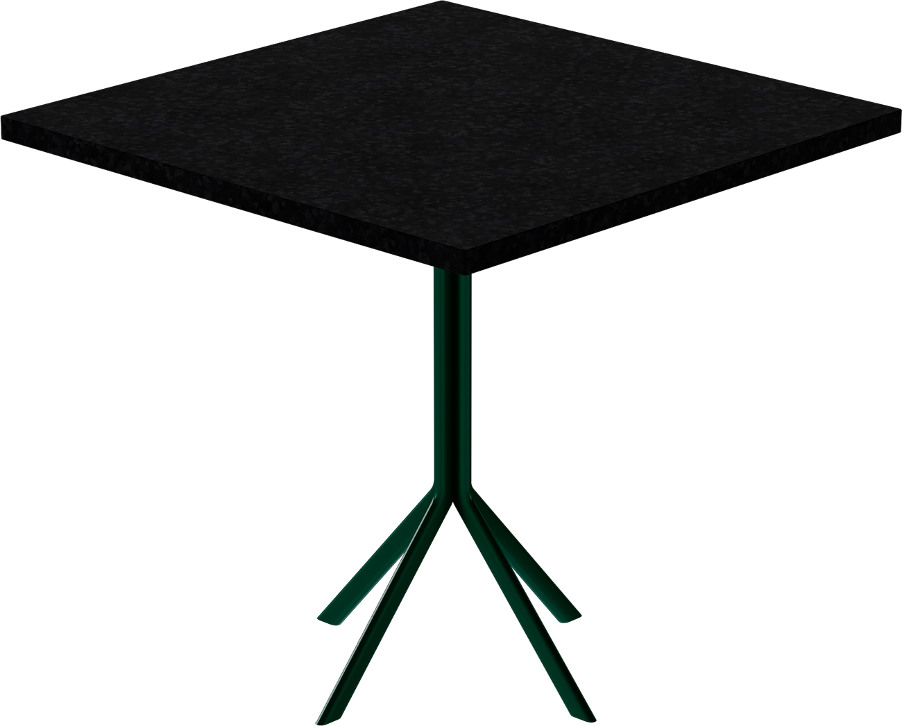 Quadro Cafe Table – 80cm Square – Green / Black Onyx Dapple