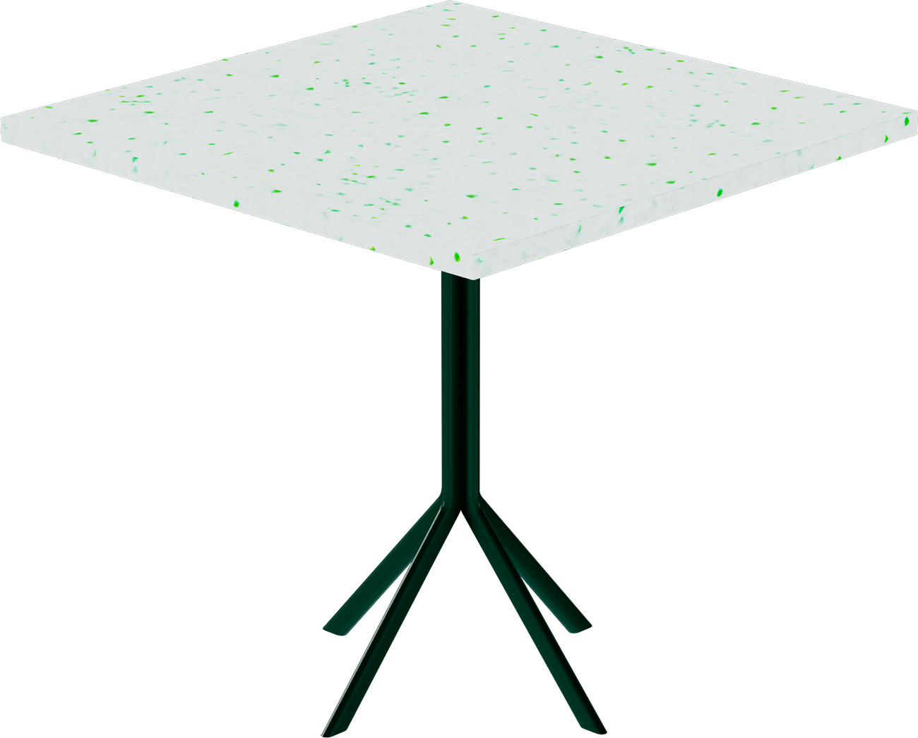 Quadro Cafe Table – 80cm Square – Green / Green Dapple