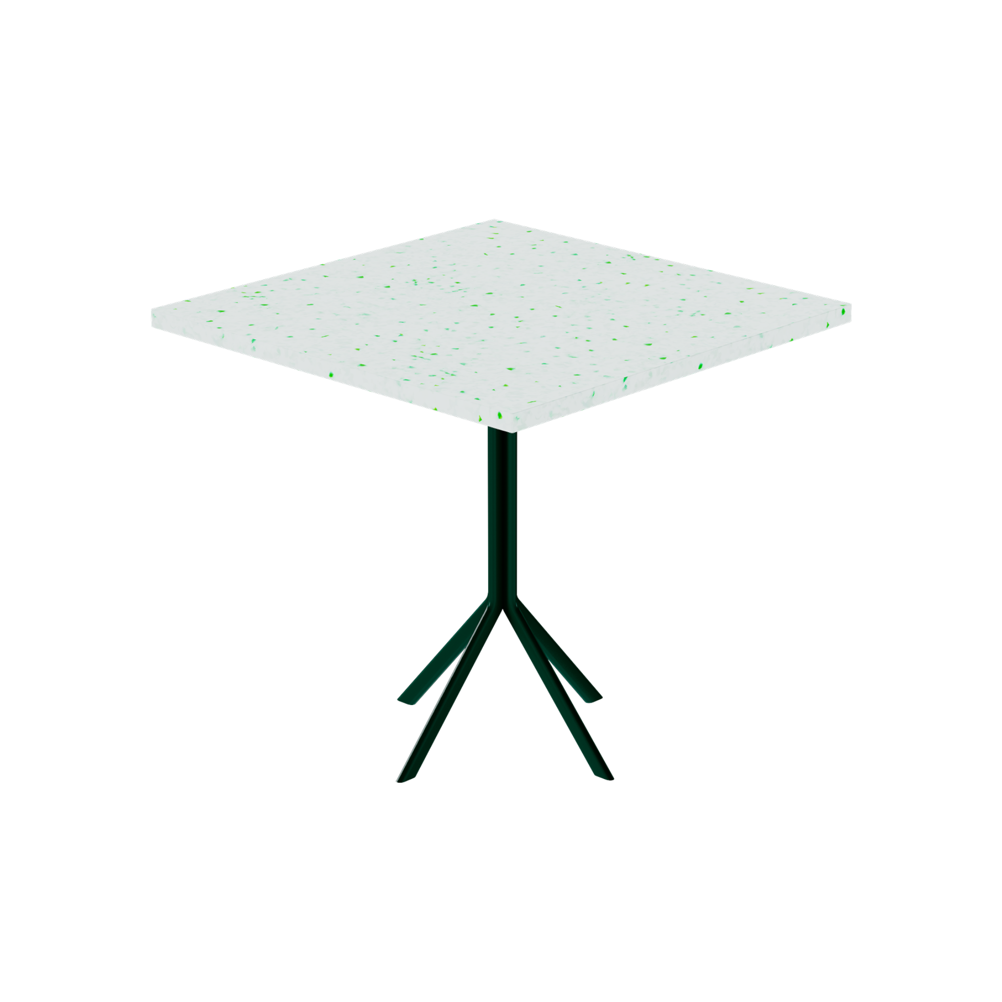 Quadro Cafe Table – 80cm Square – Green / Green Dapple