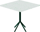 Quadro Cafe Table – 80cm Square – Green / Green Dapple