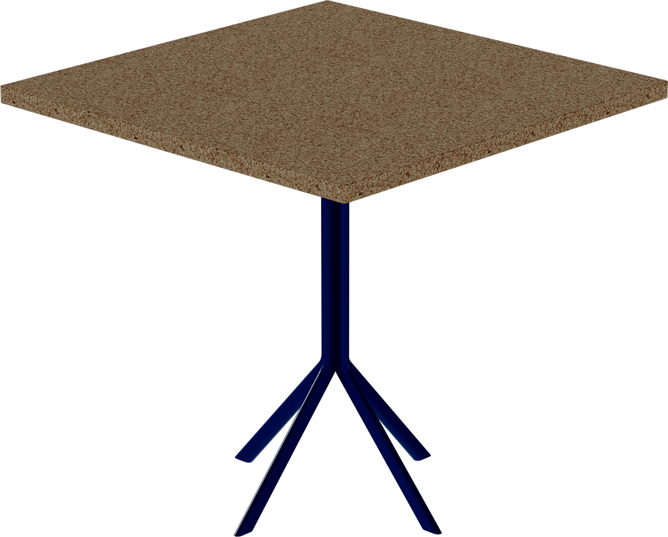 Quadro Cafe Table – 80cm Square – Navy / Grano Natural