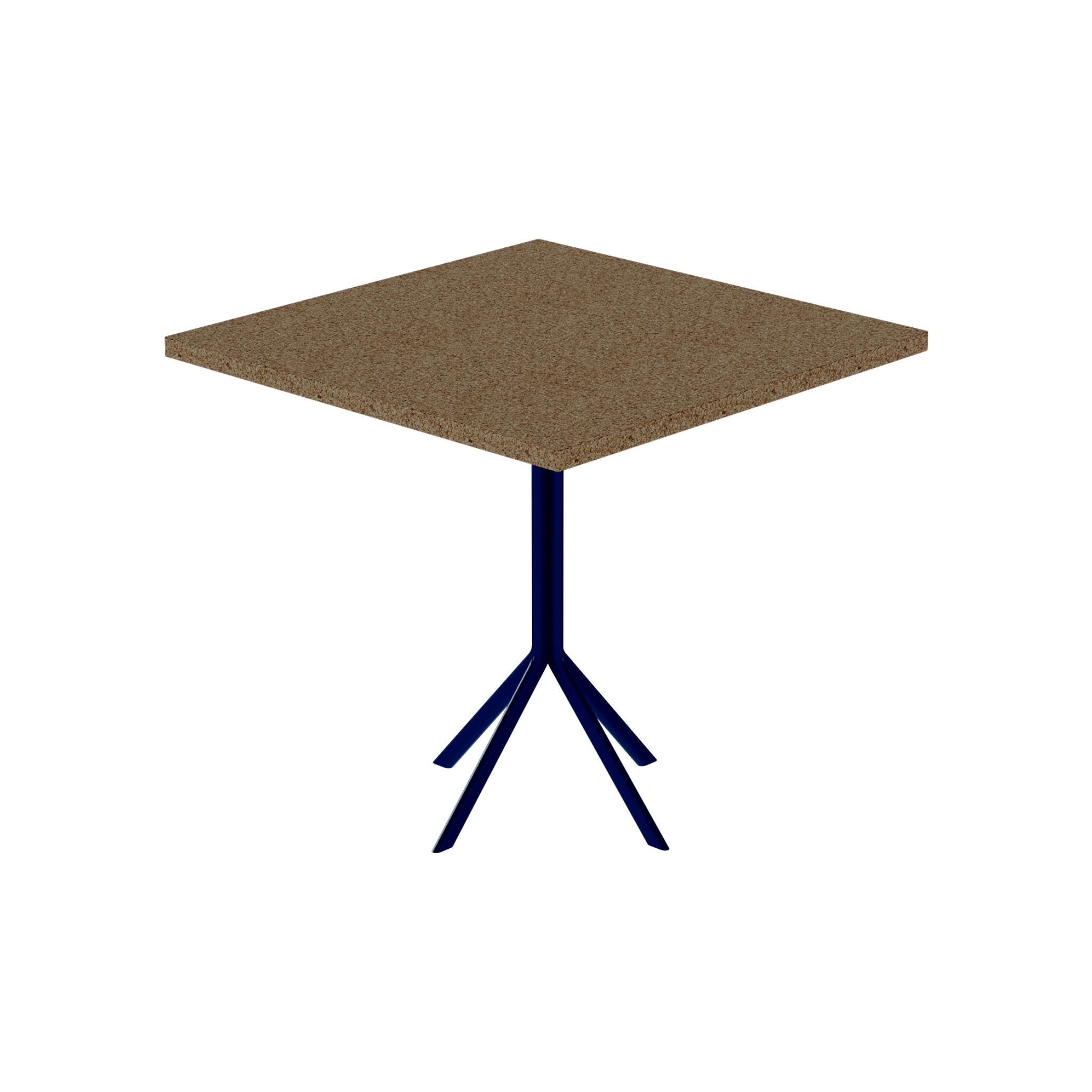 Quadro Cafe Table – 80cm Square – Navy / Grano Natural
