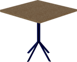 Quadro Cafe Table – 80cm Square – Navy / Grano Natural