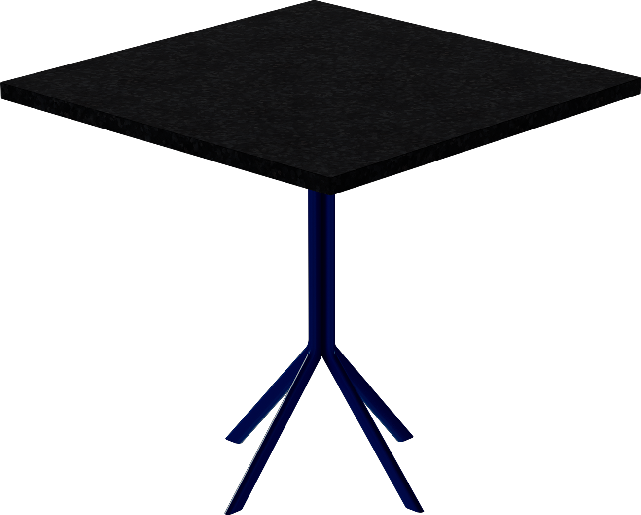 Quadro Cafe Table – 80cm Square – Navy / Black Onyx Dapple