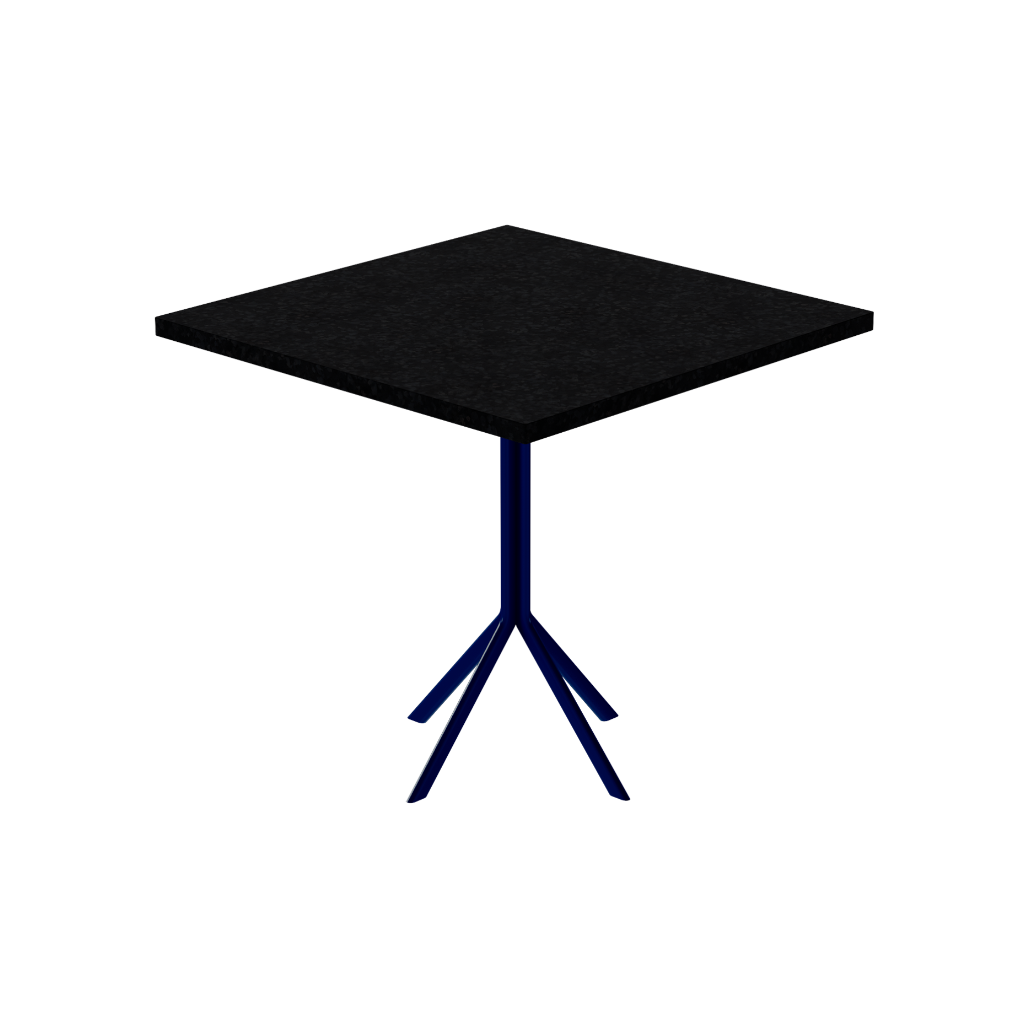 Quadro Cafe Table – 80cm Square – Navy / Black Onyx Dapple