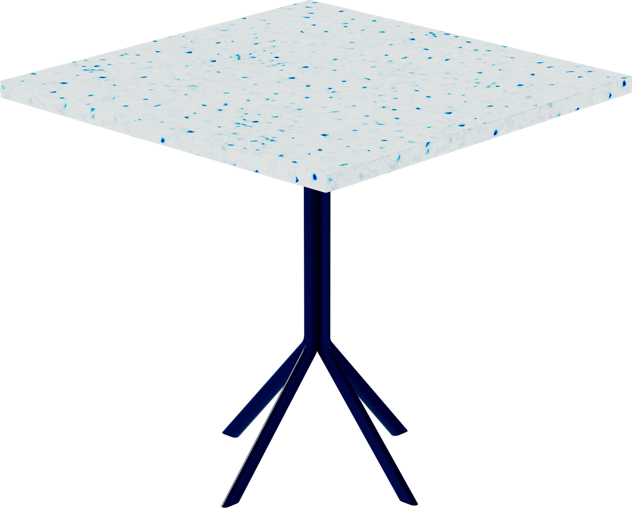Quadro Cafe Table – 80cm Square – Navy / Blue Dapple