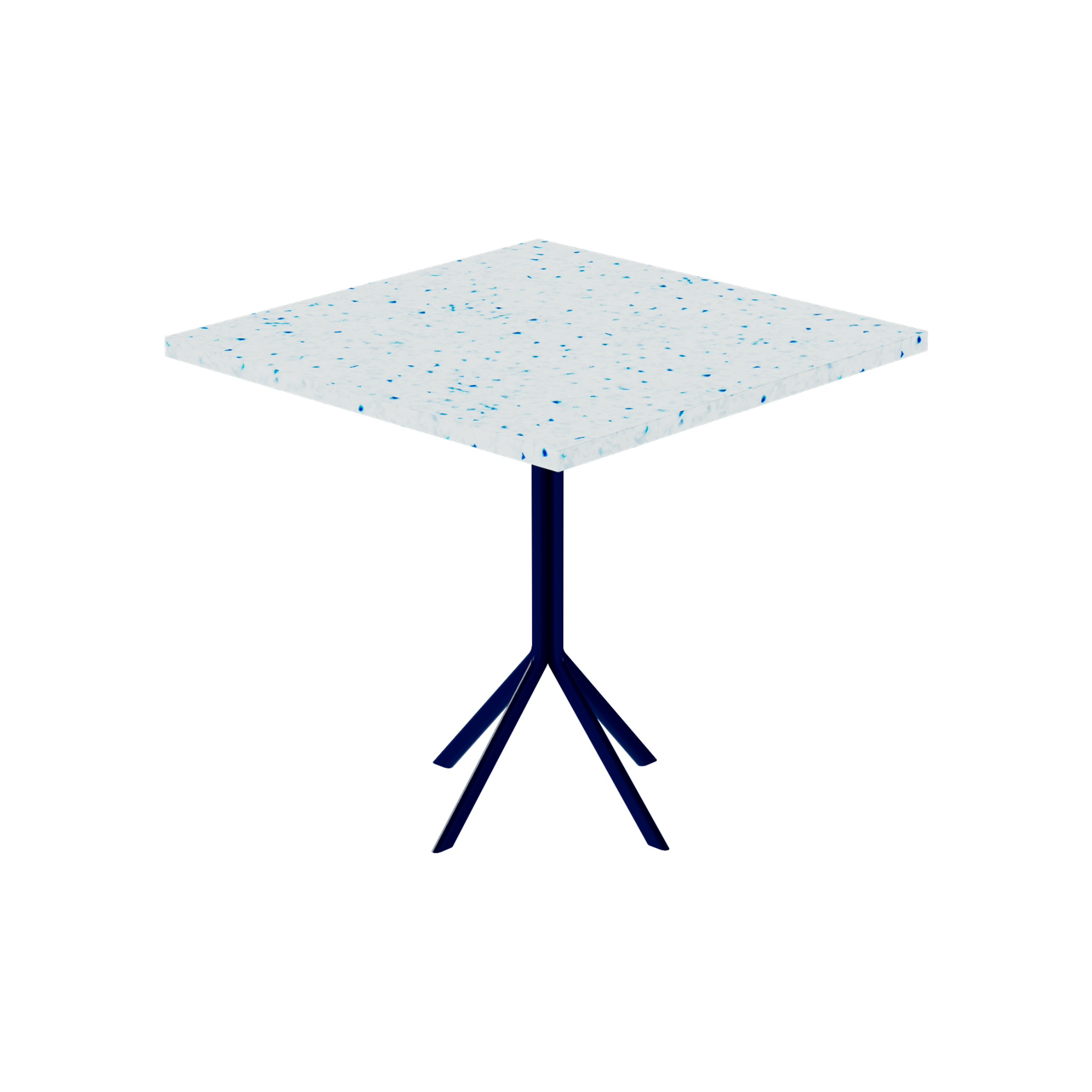 Quadro Cafe Table – 80cm Square – Navy / Blue Dapple