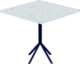 Quadro Cafe Table – 80cm Square – Navy / Blue Dapple