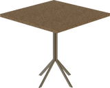 Quadro Cafe Table – 80cm Square – Taupe / Grano Natural