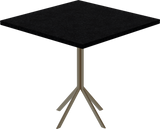 Quadro Cafe Table – 80cm Square – Taupe / Black Onyx Dapple