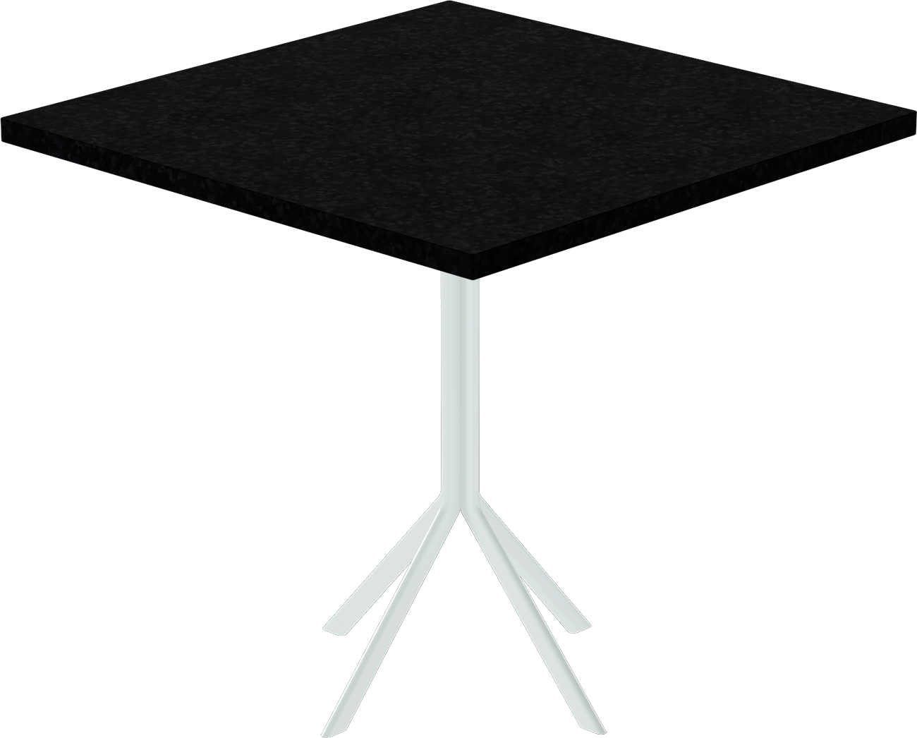 Quadro Cafe Table – 80cm Square – White / Black Onyx Dapple