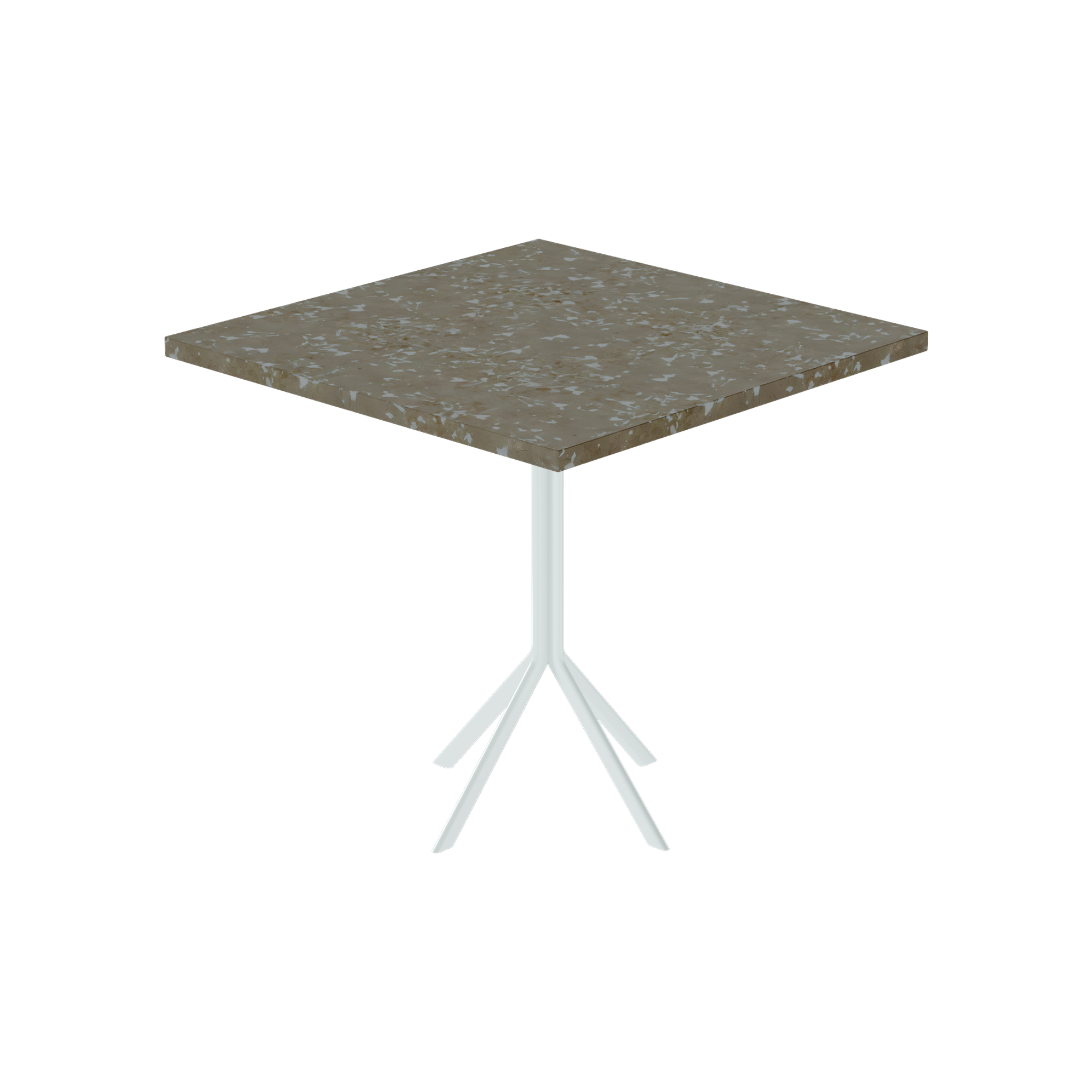 Quadro Cafe Table – 80cm Square – White / Taupe Dapple