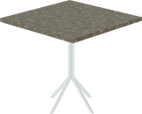Quadro Cafe Table – 80cm Square – White / Taupe Dapple