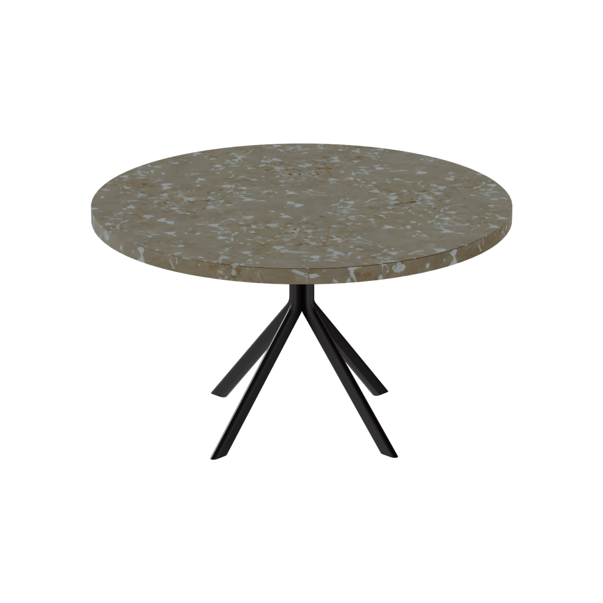 Quadro Coffee Table – 80cm Round – Black / Taupe Dapple