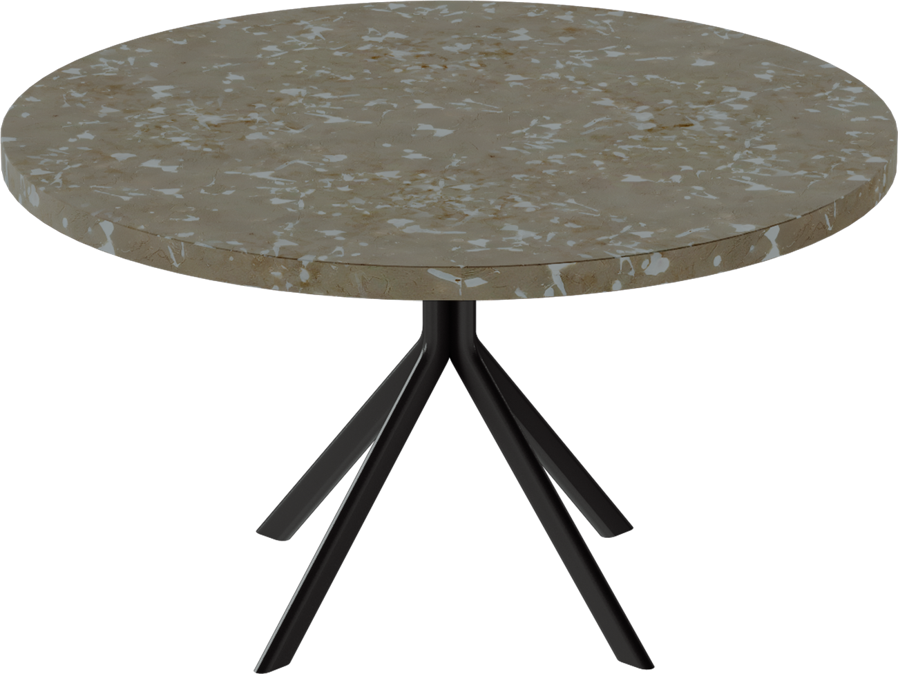 Quadro Coffee Table – 80cm Round – Black / Taupe Dapple