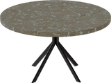 Quadro Coffee Table – 80cm Round – Black / Taupe Dapple