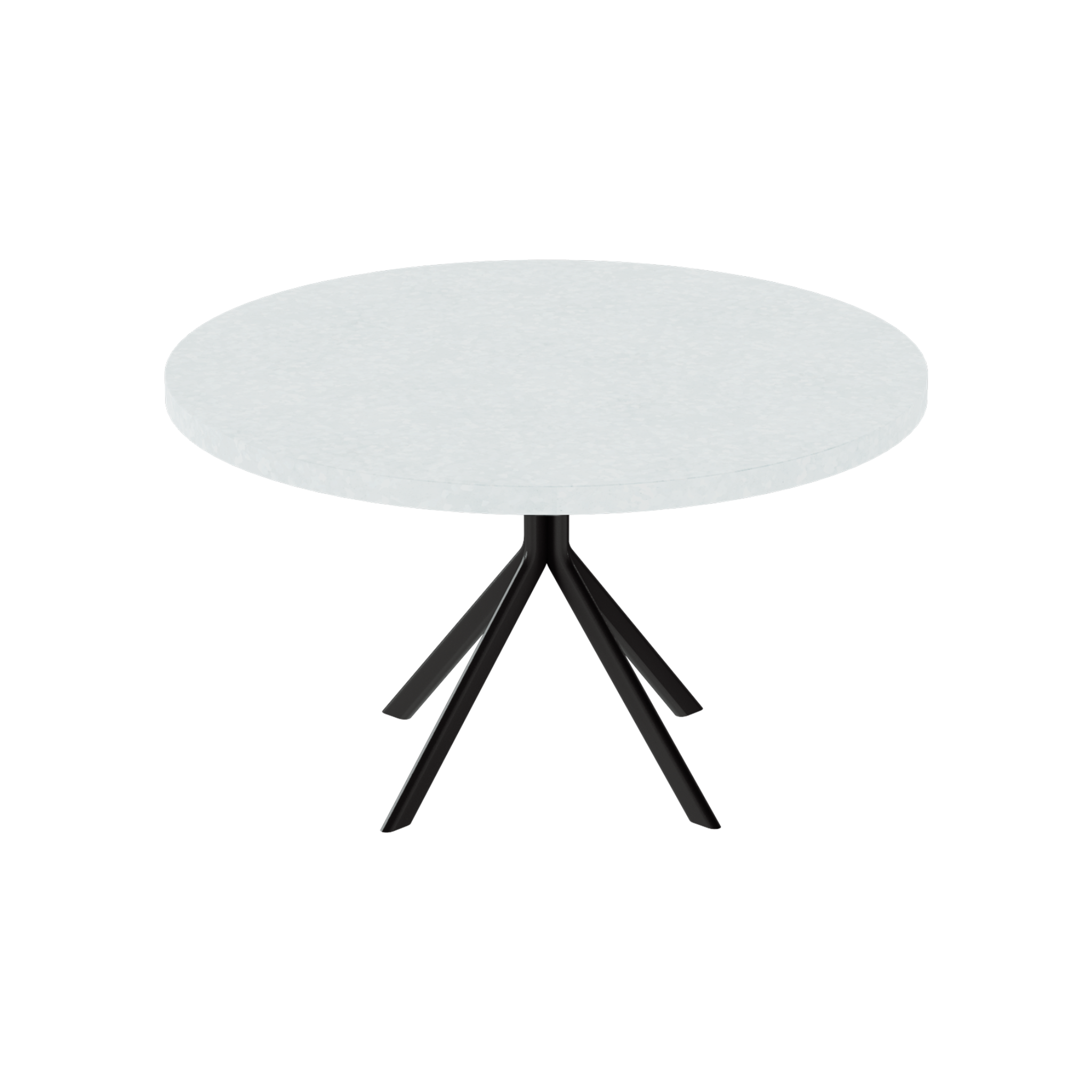 Quadro Coffee Table – 80cm Round – Black / White Chalk Dapple