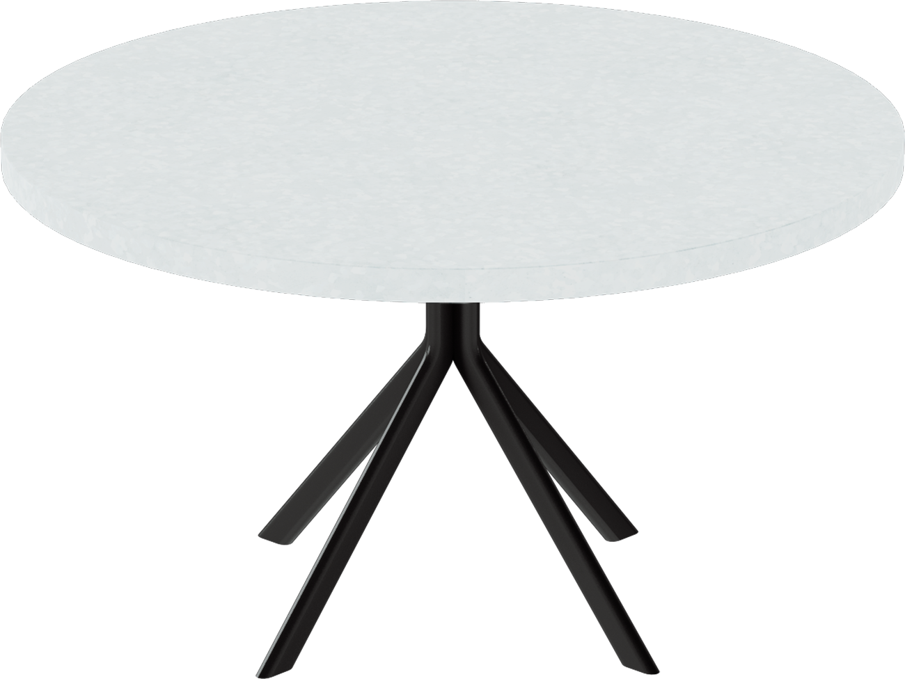 Quadro Coffee Table – 80cm Round – Black / White Chalk Dapple