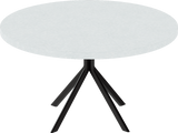 Quadro Coffee Table – 80cm Round – Black / White Chalk Dapple