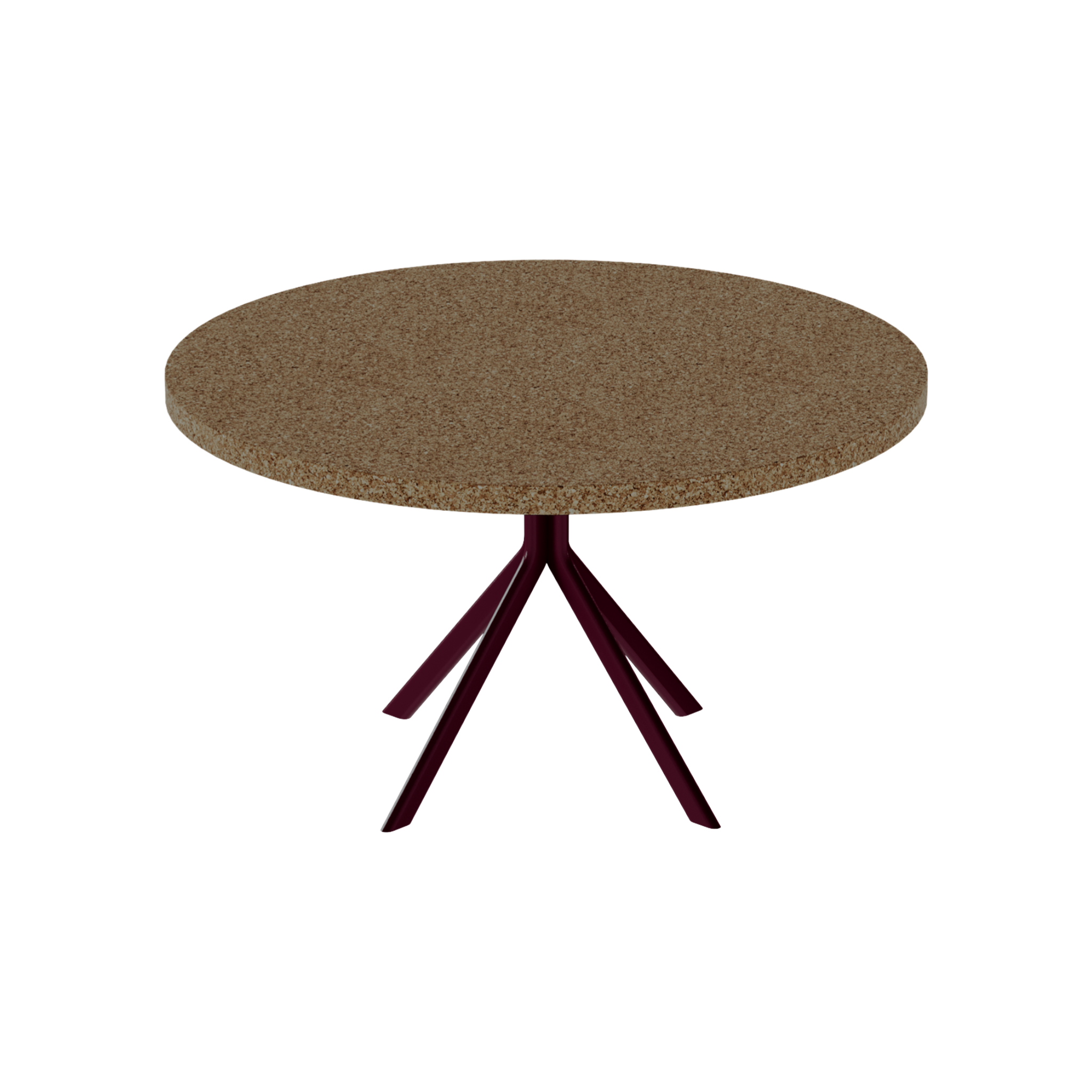 Quadro Coffee Table – 80cm Round – Burgundy / Grano Natural