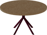 Quadro Coffee Table – 80cm Round – Burgundy / Grano Natural