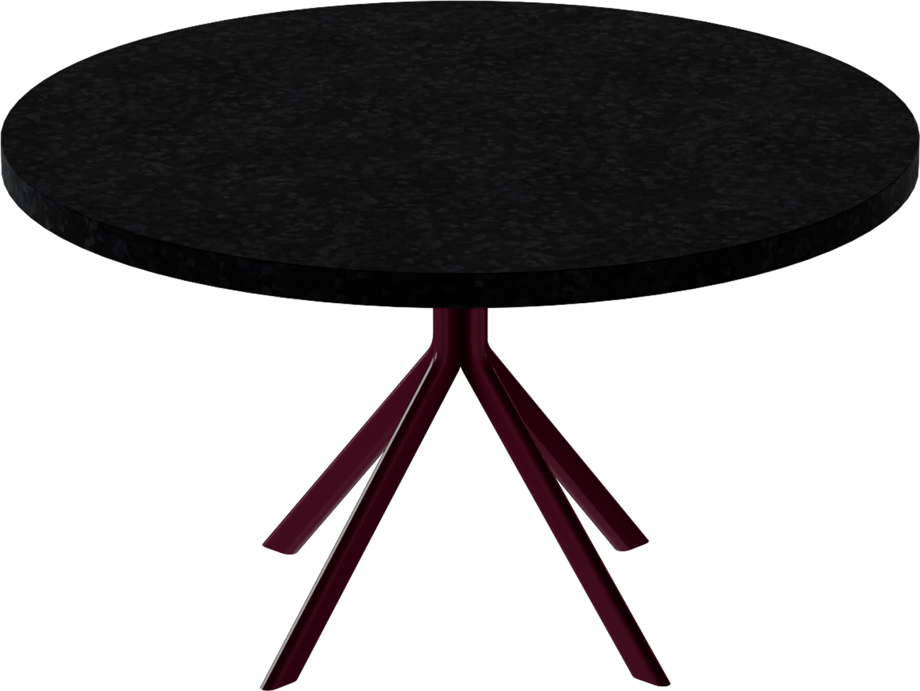 Quadro Coffee Table – 80cm Round – Burgundy / Black Onyx Dapple