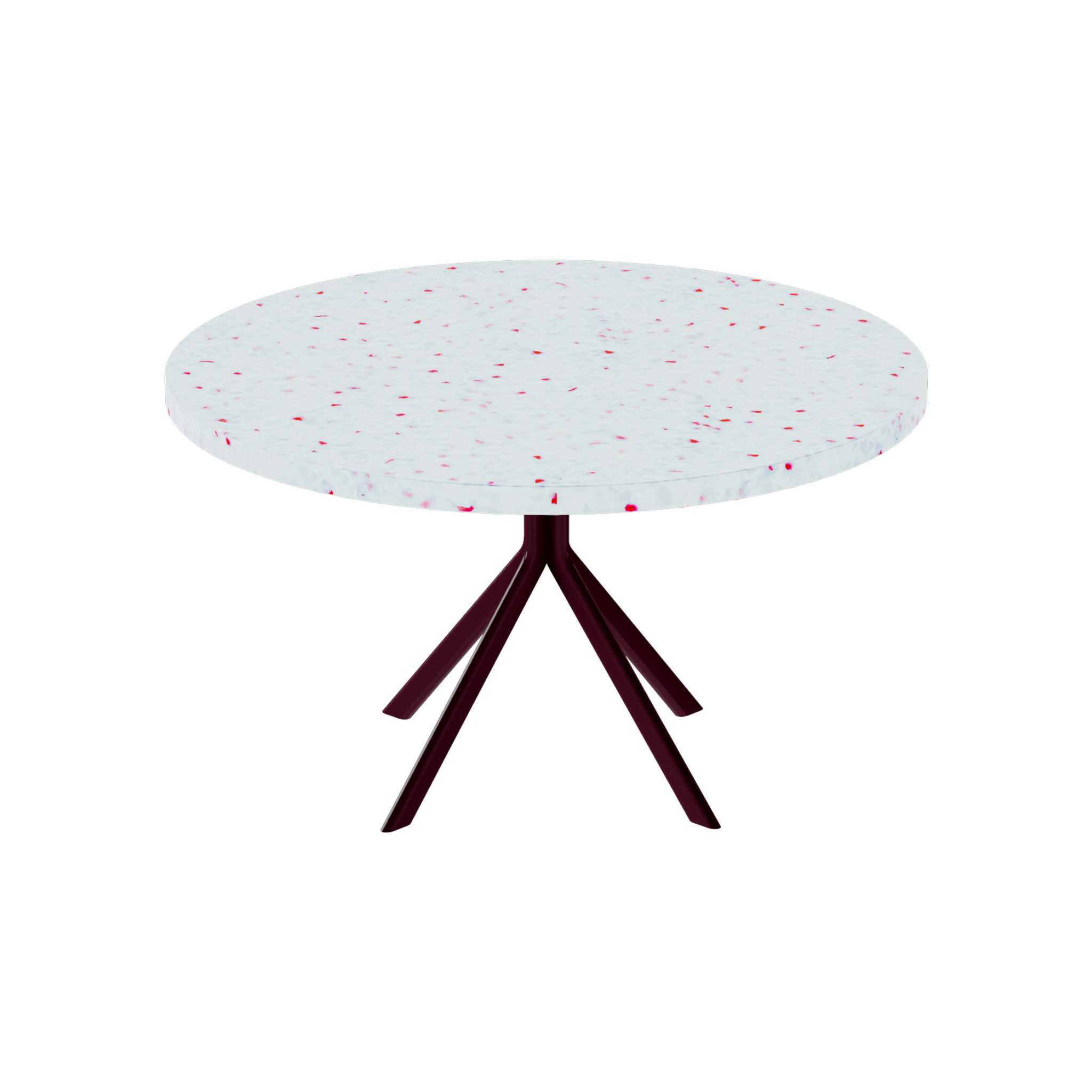 Quadro Coffee Table – 80cm Round – Burgundy / Red Dapple