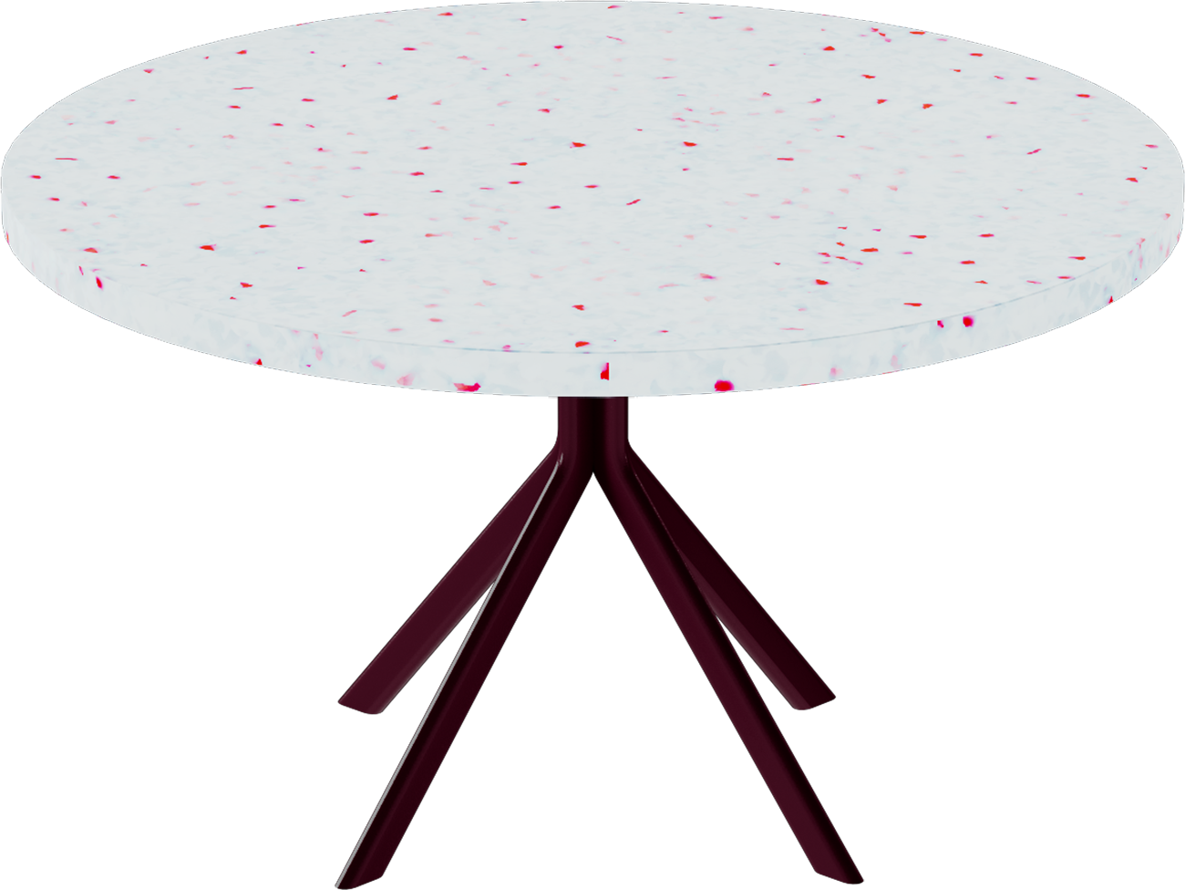 Quadro Coffee Table – 80cm Round – Burgundy / Red Dapple