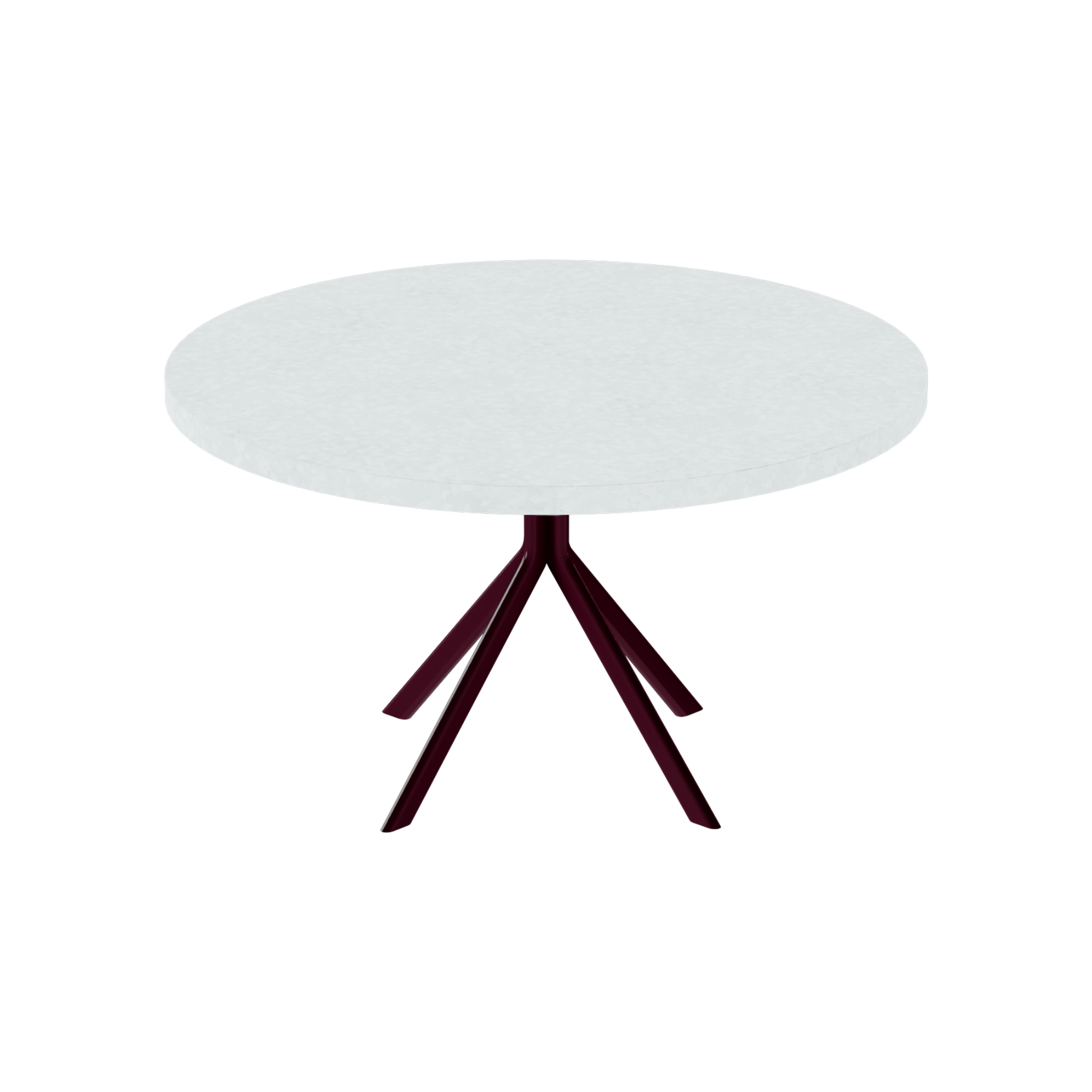 Quadro Coffee Table – 80cm Round – Burgundy / White Chalk Dapple