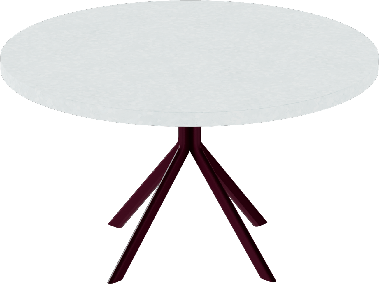 Quadro Coffee Table – 80cm Round – Burgundy / White Chalk Dapple