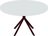 Quadro Coffee Table – 80cm Round – Burgundy / White Chalk Dapple