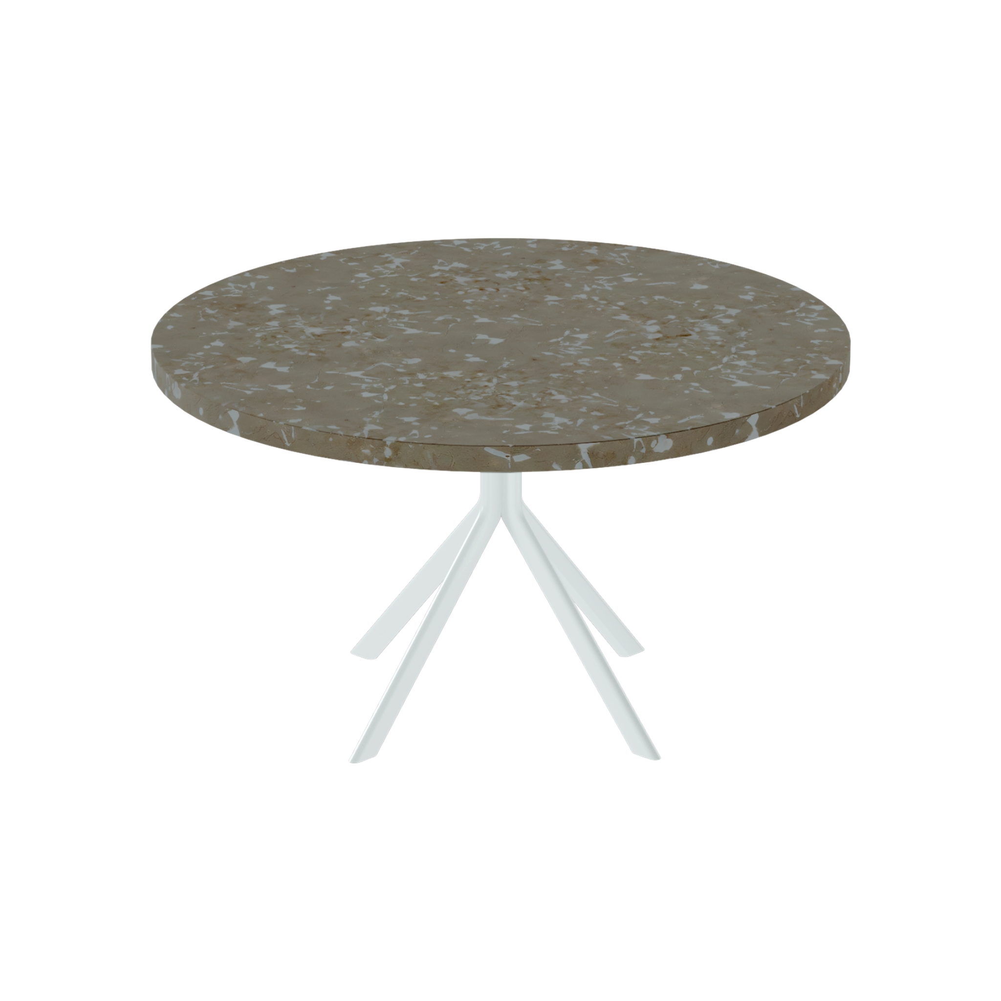 Quadro Coffee Table – 80cm Round – White / Taupe Dapple