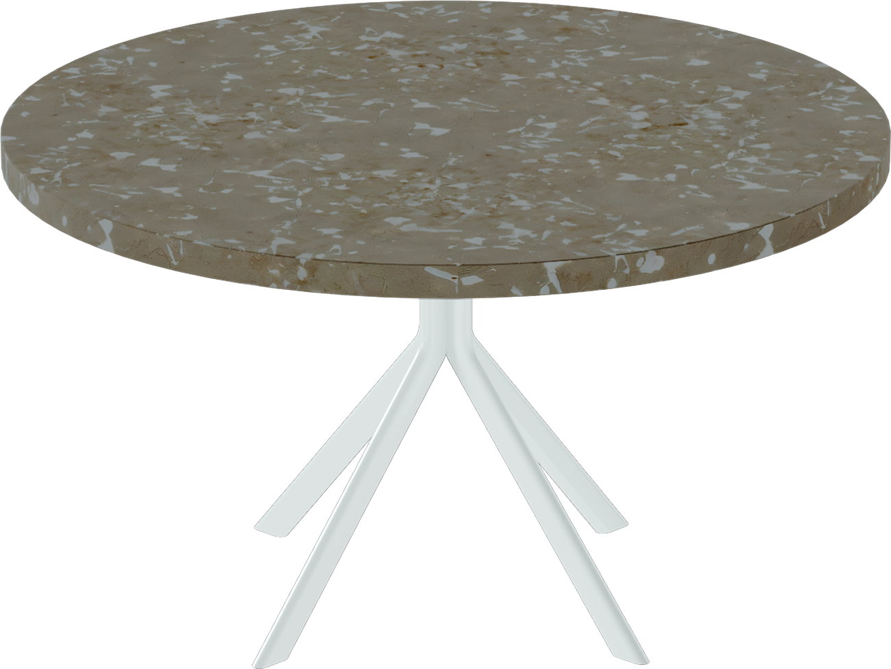 Quadro Coffee Table – 80cm Round – White / Taupe Dapple