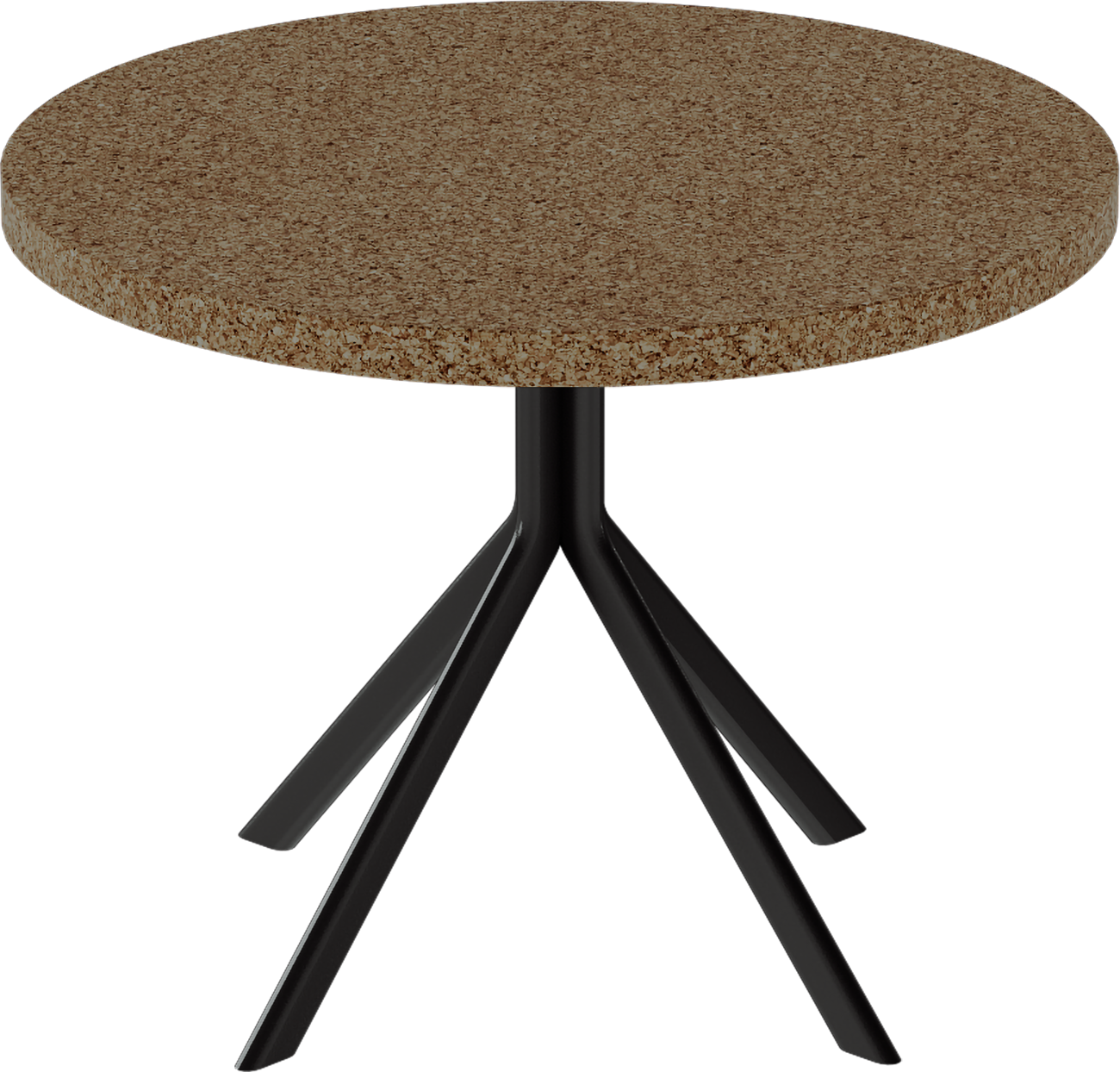 Quadro Side Table – 60cm Round – Black / Grano Natural