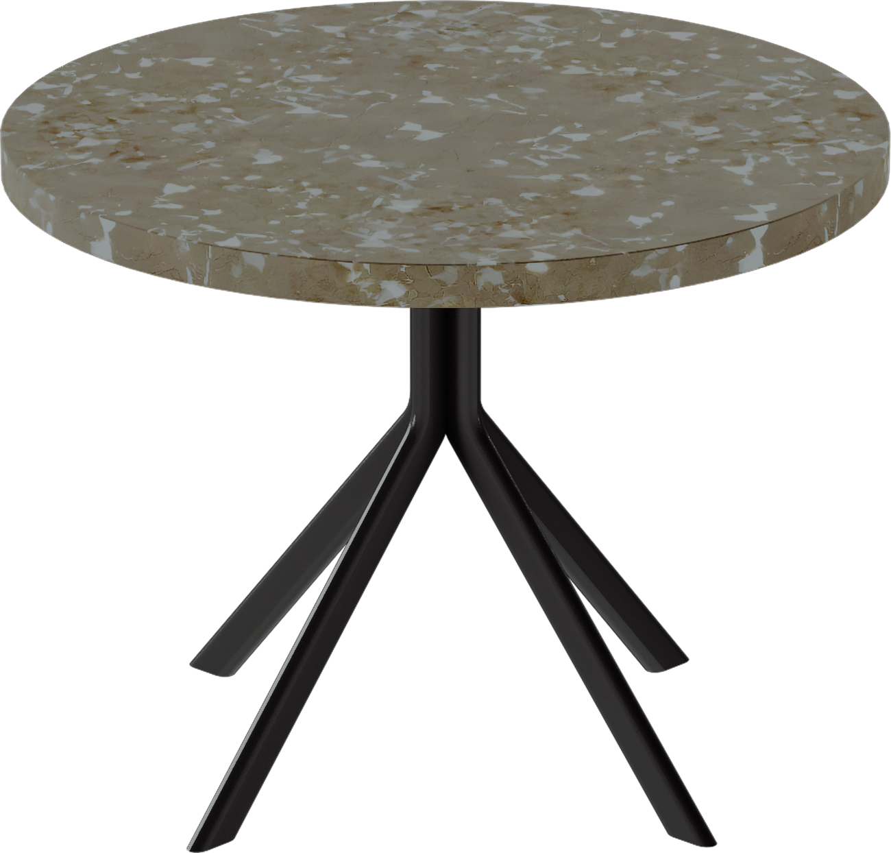 Quadro Side Table – 60cm Round – Black / Taupe Dapple