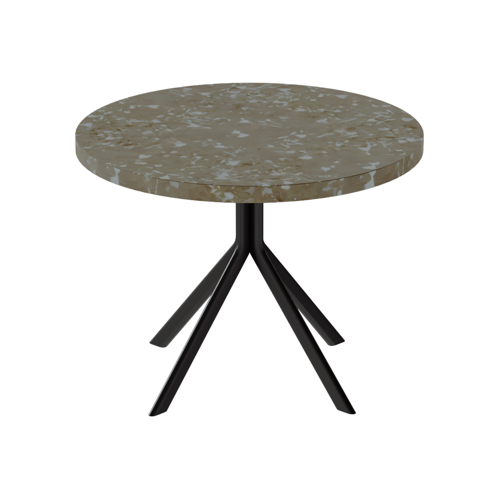 Quadro Side Table – 60cm Round – Black / Taupe Dapple