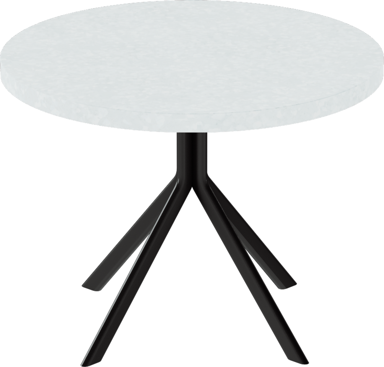 Quadro Side Table – 60cm Round – Black / White Chalk Dapple