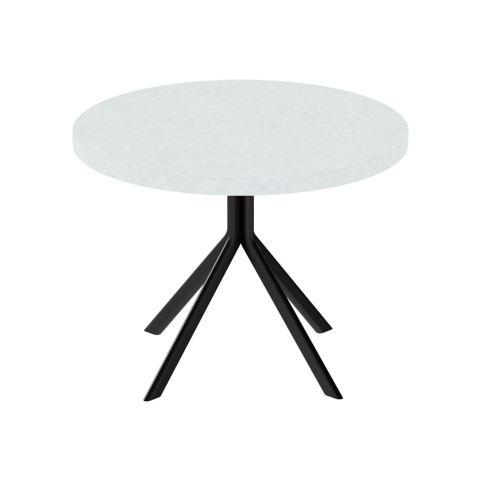 Quadro Side Table – 60cm Round – Black / White Chalk Dapple