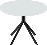 Quadro Side Table – 60cm Round – Black / White Chalk Dapple