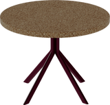 Quadro Side Table – 60cm Round – Burgundy / Grano Natural