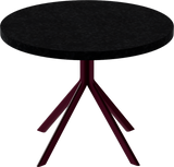 Quadro Side Table – 60cm Round – Burgundy / Black Onyx Dapple